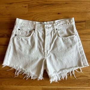 Agolde White Denim Shorts